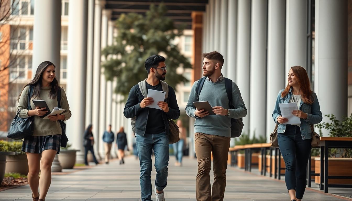 Students collaborating in study space